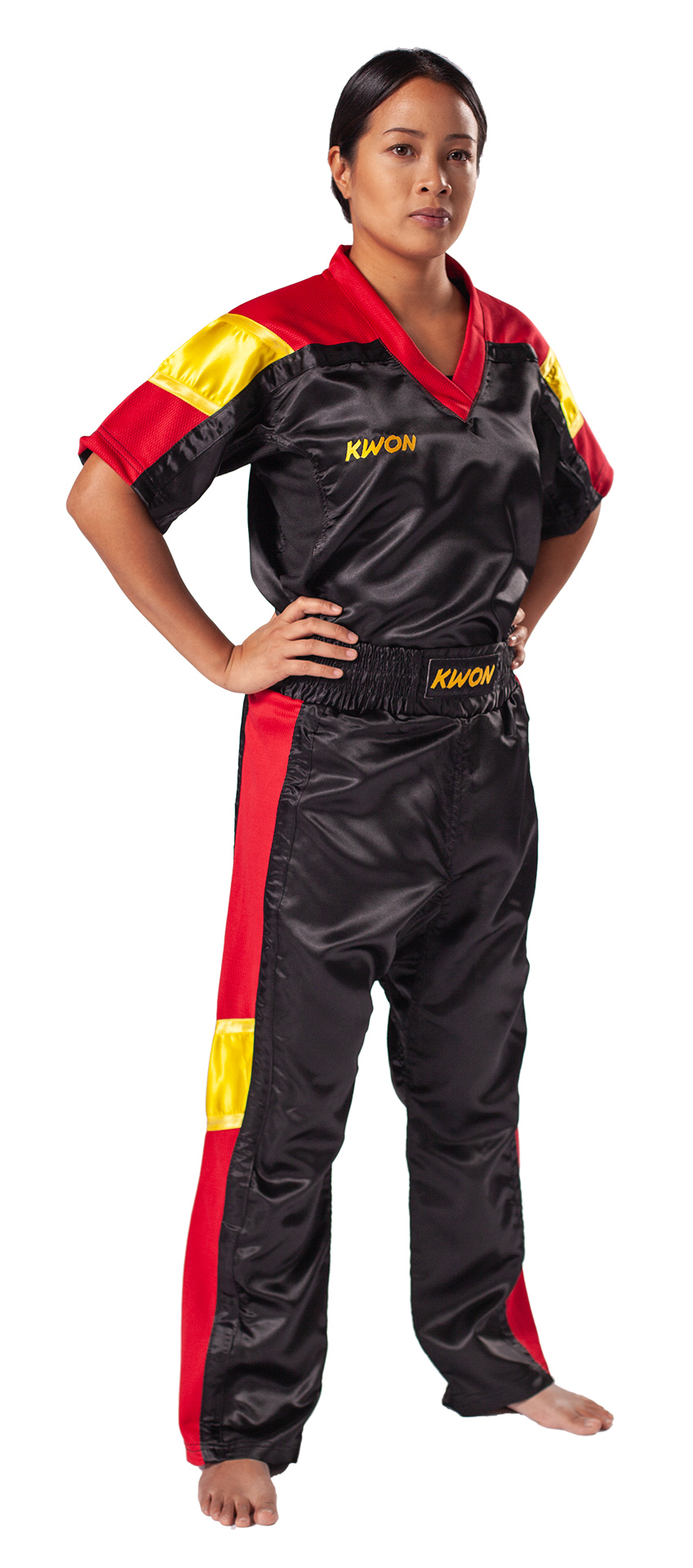 Tenue Kickboxing  Nation noir/rouge/or